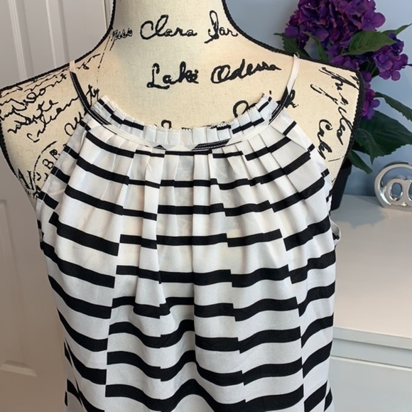 New York & Company Striped Tie Back Halter Top - Picture 3 of 6